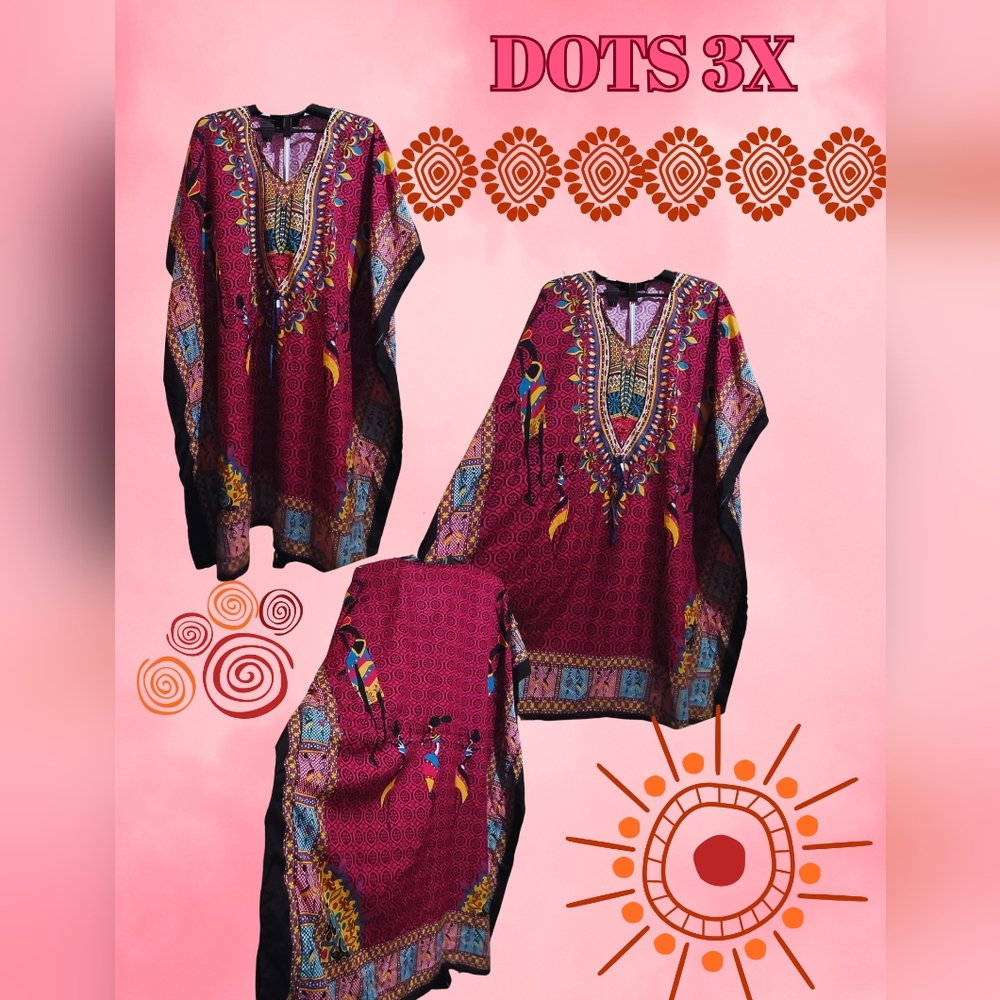 Dots Multicolor Kaftan Dress